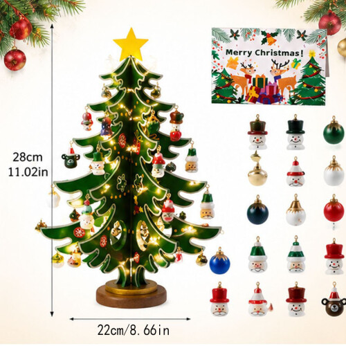 Christmas Advent Calendar with Christmas Tree 24 PCS Ornaments 1