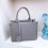 (Gray) Women's embossed shaped tote bag wide shoulder strap bag 1