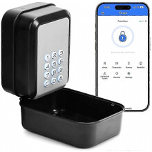 Caja de seguridad inteligente con llave, cerradura electrónica Bluetooth con control por aplicación y código PIN, para oficinas de agen