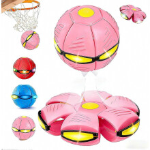 Balle rebondissante magique avec 6 lumières LED, boule soucoupe volante 2 en 1, transformation instantanée, anti-explosion_yzae