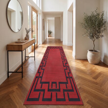 (80x300cm (2ft 5" x 10ft) - Large Runner Rug) Christmas Red Rug - Soft Living Room & Bedroom Carpet, Perfect Christmas Gift