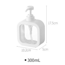 (300ml) Kylpyhuoneen saippua-annostelija Läpinäkyvä annostelupullo Täytettävä emulsio Kannettava matka-annostelija