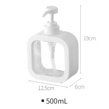 (500ml) Kylpyhuoneen saippua-annostelija Läpinäkyvä annostelupullo Täytettävä emulsio Kannettava matka-annostelija