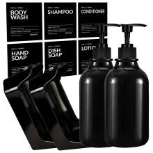 (2pcs black) Chamber-shampoo- ja hoitoaineannostelijasetti - ei poraamista, minimalistinen kylpyhuoneenjärjestäjä,