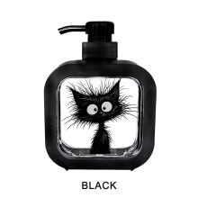 (Black 300ml) Söpö, pelottava musta kissa -kuvioinen, täytettävä nestesaippua-annostelija, hulvaton musta kissa -teemainen