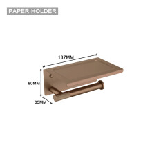 (Paper Holder B) Zestaw akcesoriów w kolorze szczotkowanego różowego złota, uchwyt na szczotkę toaletową, uchwyt na papier