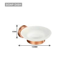 (Soap Dlsh) Zestaw akcesoriów w kolorze szczotkowanego różowego złota, uchwyt na szczotkę toaletową, uchwyt na papier