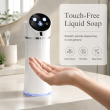 (Liquid) LED HD automaattinen saippua-annostelija vaahtonestemäiselle käsisaippualle 45 bioninen suutin sopii