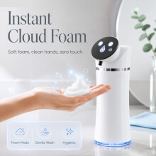 (Foam) LED HD automaattinen saippua-annostelija vaahtonestemäiselle käsisaippualle 45 bioninen suutin sopii