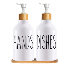 (set B) Täyttöastianpesuaineannostelija Kitchen Farmhouse Decor Coutertop Käsi- ja astianpesuainepullo Käsinpesuastia