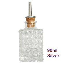 (100ml Silver) Bitterflasche für Cocktails – Bitterflasche aus Glas mit Edelstahleinsatz