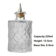 (220ml Grid) Bitterflasche für Cocktails – Bitterflasche aus Glas mit Edelstahleinsatz