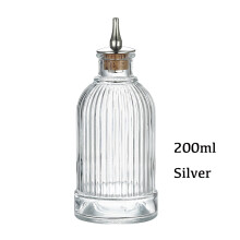 (200ml Silver) Bitterflasche für Cocktails – Bitterflasche aus Glas mit Edelstahleinsatz
