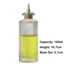 (150ml Silver) Bitterflasche für Cocktails – Bitterflasche aus Glas mit Edelstahleinsatz