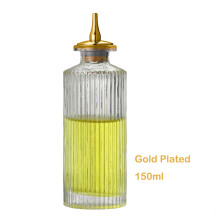(150ml Gold Plated) Bitterflasche für Cocktails – Bitterflasche aus Glas mit Edelstahleinsatz
