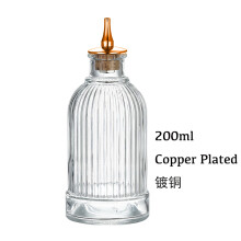 (200ml Copper Plated) Bitterflasche für Cocktails – Bitterflasche aus Glas mit Edelstahleinsatz