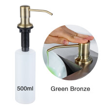 (Green Bronze) 500 ml:n 304 ruostumattomasta teräksestä valmistettu keittiön pesuallas, nestesaippua-annostelija, harjattu