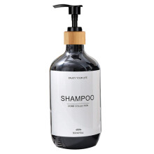 (B-black-shampoo, 500ml) Shampoo- ja suihkugeeli-annostelijapullo, kylpyhuoneen vedenpitävä, valmiiksi merkitty ja täytettävä