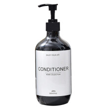 (A-black-conditioner, 500ml) Shampoo- ja suihkugeeli-annostelijapullo, kylpyhuoneen vedenpitävä, valmiiksi merkitty ja täytettävä