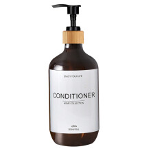 (B-Amber-conditioner, 500ml) Shampoo- ja suihkugeeli-annostelijapullo, kylpyhuoneen vedenpitävä, valmiiksi merkitty ja täytettävä