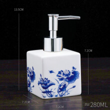 (E280ml, 280 450ML) Korkealaatuinen retrokeraaminen kylpyvoidepullopuristintyyppi Lotus-kylpyhuoneen shampooannostelija