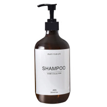 (A-Amber-shampoo, 500ml) Shampoo- ja suihkugeeli-annostelijapullo, kylpyhuoneen vedenpitävä, valmiiksi merkitty ja täytettävä