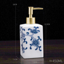 (A450ml, 280 450ML) Korkealaatuinen retrokeraaminen kylpyvoidepullopuristintyyppi Lotus-kylpyhuoneen shampooannostelija