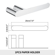(A8 Paper Holder CH) Mattamusta wc-paperiteline puhelinhyllyllä, seinälle kiinnitettävä paperirullan ripustin ruostumattomasta