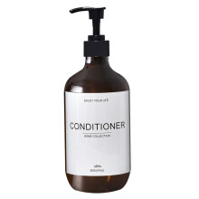 (A-Amber-conditioner, 500ml) Shampoo- ja suihkugeeli-annostelijapullo, kylpyhuoneen vedenpitävä, valmiiksi merkitty ja täytettävä