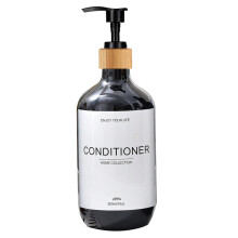 (B-black-conditioner, 500ml) Shampoo- ja suihkugeeli-annostelijapullo, kylpyhuoneen vedenpitävä, valmiiksi merkitty ja täytettävä