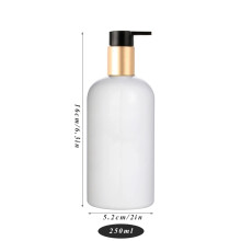 (250ml white-gold) Suurikapasiteettinen annostelupullo, nestemäinen voide, shampoo, saippuapuristinpullot, hotelli, matka,