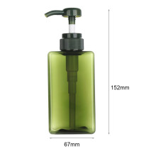 (green-450ml) Neliönmuotoinen kirkas pullo nestemäistä saippuaa vaahdotettua vaahtoa pullotuspisteitä shampoo voide