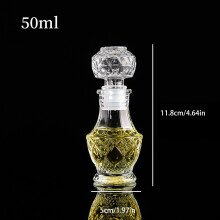 (1) 1 Stück 50 ml transparente, kleine, leere Spirituosenflasche (Whisky, Wein) aus Glas mit Schraubverschluss