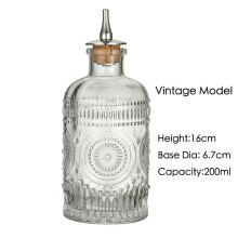 (Vintage 200ml) Butelka Vintage Cocktail Bitters z pokrywką Dasher, profesjonalny dodatek barmański