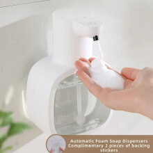 (White - Foam) Uusi seinälle kiinnitettävä automaattinen saippua-annostelija vaahto älykäs käsienpesukone 500ml nestemäinen