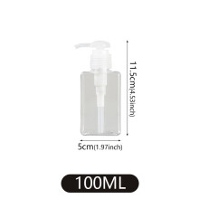 (Transparent 100ML) Kannettava neliönmuotoinen käsienpesushampoopullo, kotisaippuanestesäiliö, tyhjä täytettävä vaahtopumppu