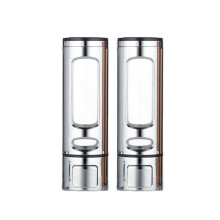 (Silver 2PC) Yhden/kahden 400 ml:n saippua-annostelija, seinälle kiinnitettävä suihku-kylpyshampoo-annostelija, kylpyhuonetarvikkeiden