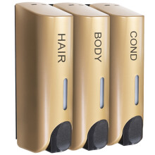(Gold) Nestesaippua-annostelija, suihkugeeli, voideannostelija, seinälle kiinnitettävä shampoo-suihkugeelisäiliö,