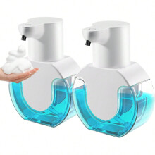 (2PCS-White-Foam) 420 ml:n suurikapasiteettinen kosketusvapaa pöytä- tai seinäkiinnitteinen IPX5-vedenpitävä älykäs infrapuna-automaattinen