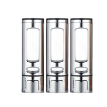 (Silver 3PC) Yhden/kahden 400 ml:n saippua-annostelija, seinälle kiinnitettävä suihku-kylpyshampoo-annostelija, kylpyhuonetarvikkeiden