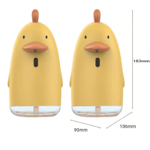 (Yellow 2pc) Automaattinen saippua-annostelija USB-lataus Söpö sarjakuvatyylinen kosketusvapaa anturi lasten pesukone