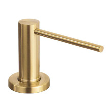 (Brushed gold, 500ml) Keittiön pesuallas saippua-annostelija ruostumattomasta teräksestä, täytettävä pumppu, 17oz pullo, sisäänrakennettu