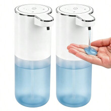 (2PCS-White-Gels) 380 ml:n kosketusvapaa IPX5-vedenpitävä 4-vaihteinen säädettävä vaahto-/geelisaippua-annostelija, automaattinen