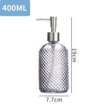 (grey) 1 kpl 400 ml Nordic Light Luxury -lasipullo, käsien desinfiointiaine, shampoo- ja suihkusaippua-annostelija