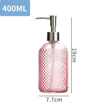 (pink) 1 kpl 400 ml Nordic Light Luxury -lasipullo, käsien desinfiointiaine, shampoo- ja suihkusaippua-annostelija
