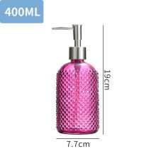 (red) 1 kpl 400 ml Nordic Light Luxury -lasipullo, käsien desinfiointiaine, shampoo- ja suihkusaippua-annostelija