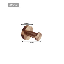(Single Robe Hook) Zestaw akcesoriów łazienkowych ze stali nierdzewnej w kolorze różowego złota, szczotkowanej, wieszak