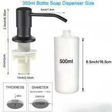 (500ml black color) 500ml / 350ml Hyödyllisiä keittiön pesualtaan työkaluja Etusivu Tuote Pullo Nestesaippua-annostelijat