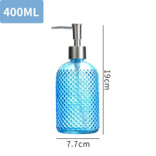 (blue) 1 kpl 400 ml Nordic Light Luxury -lasipullo, käsien desinfiointiaine, shampoo- ja suihkusaippua-annostelija