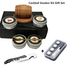 (New-Set 7) Zestaw do wędzenia koktajli z wiórkami drewna jabłoniowego, wiśniowego, dębowego, pekanowego, whisky,